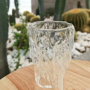 300ml Japanese-style irregular heat-resistant glass stump cup with glacier pattern - Main product view