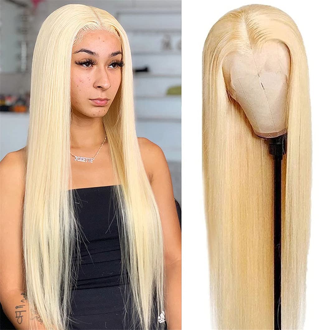 Blonde 613 straight 13x4 lace front human hair wig - Main product view