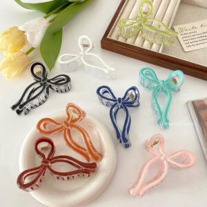 Korean-style bow jelly hair barrette for women in assorted colors - Main product view
