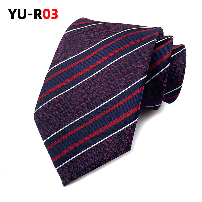 Men’s polyester jacquard tie with geometric arrow-shaped pattern - Product view 18