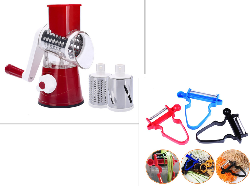 Manual hand-crank vegetable slicer and multifunction kitchen cutter - Product view 3