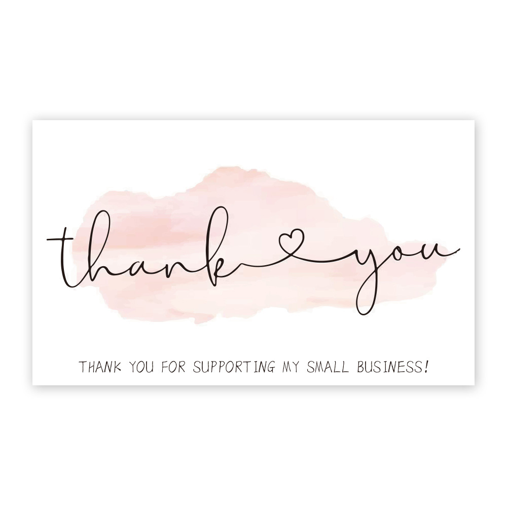 Modern coated paper thank-you cards in assorted color options - Product view 3