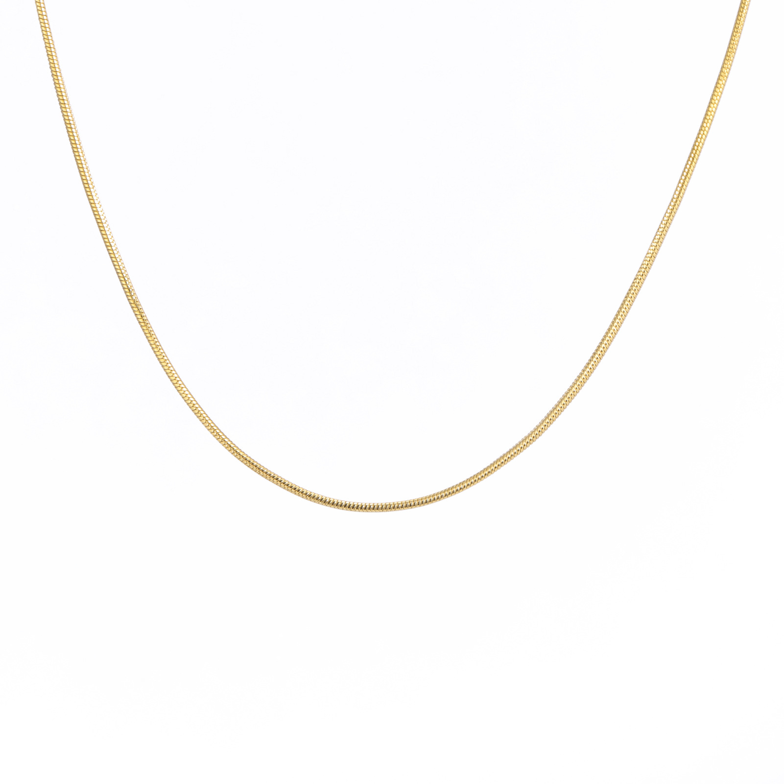 Gold stainless steel snake chain necklace with geometric pendant - Product view 5