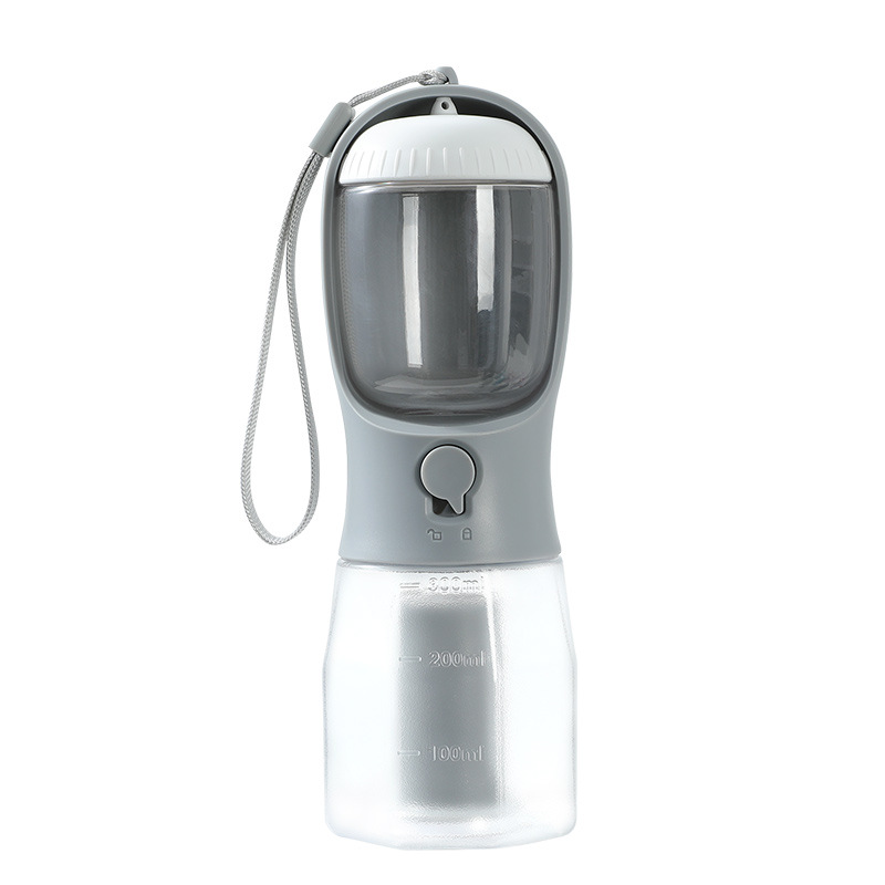 3-in-1 portable dog water bottle with food container and waste bag compartment - Product view 3