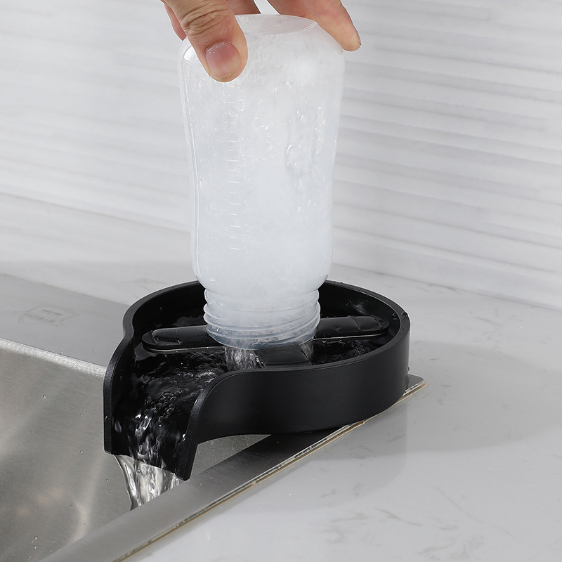 Stainless steel kitchen sink cup washer faucet with press-operated design - Main product view