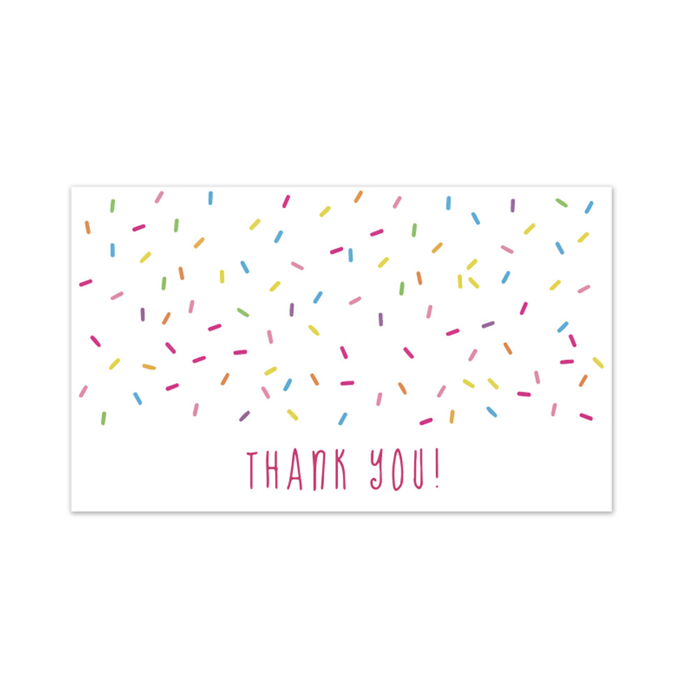 Modern coated paper thank-you cards in assorted color options - Product view 4