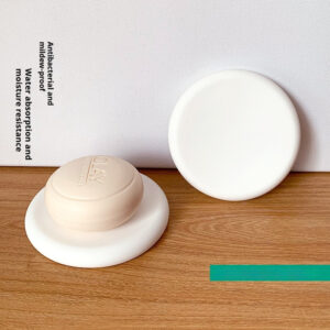 White round diatomite absorbent soap dish for bar soap - Main product view