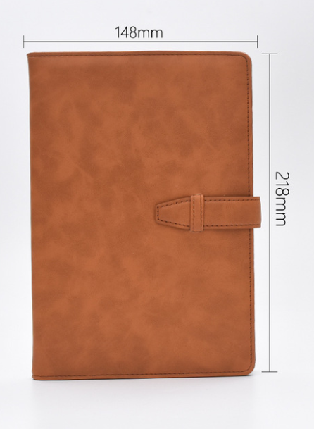 Retro student notepad with imitation leather cover - Product view 7