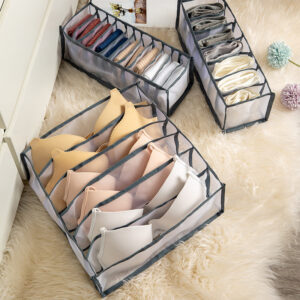 Foldable nylon underwear storage box with compartments - Main product view