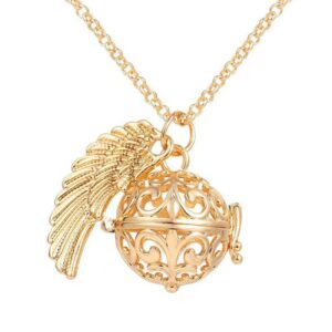 Geometric angel wings necklace in silver or gold - Main product view