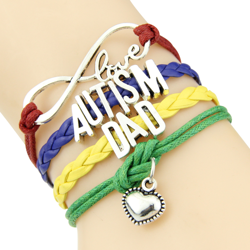 Unisex braided alloy bracelet with family letter text - DAD