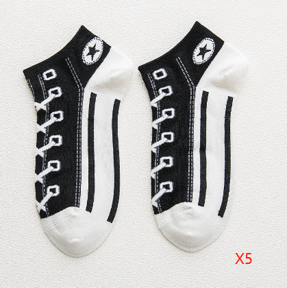 Breathable combed cotton boat socks in assorted colors - Product view 13