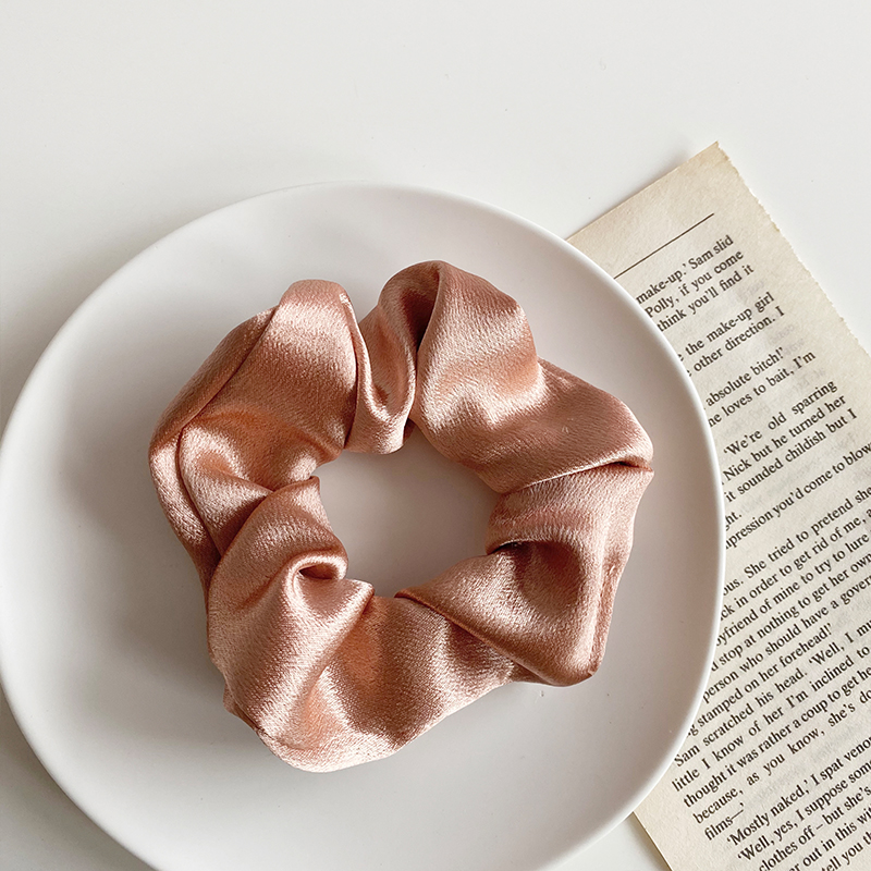 Simple satin retro large intestine loop hair rope in assorted colors - Product view 19