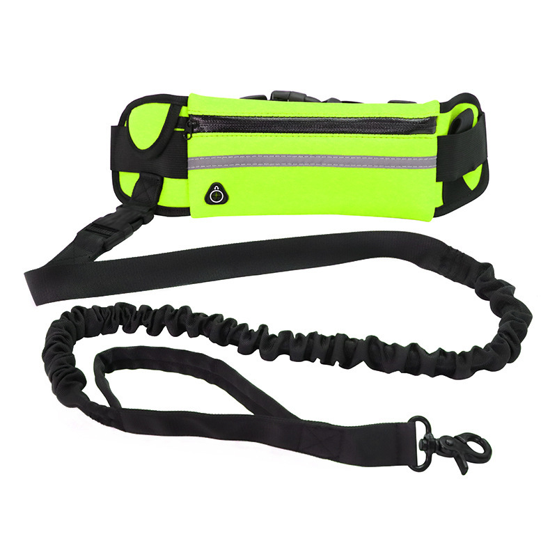 Hands-free dog leash waist belt with bungee leash, phone pocket, treat pouch, and water bottle holder - Product view 7