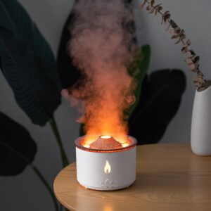 Round two-color flame effect aromatherapy humidifier - Main product view