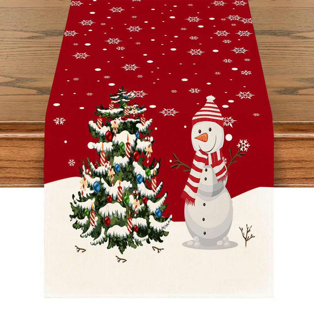 Snowman printed polyester table mat for festive table decor - Product view 7