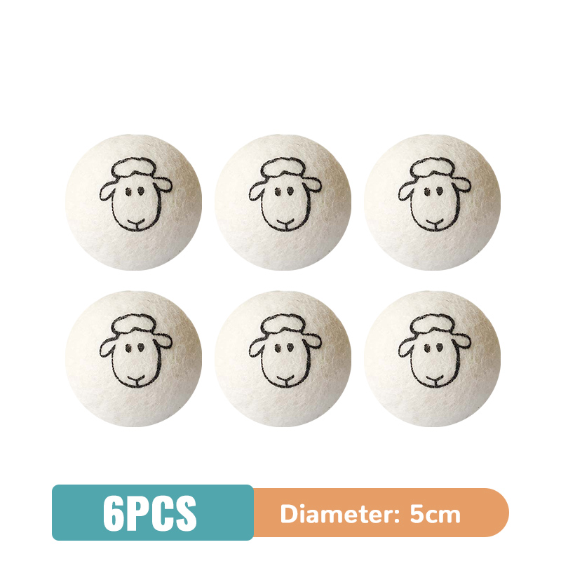 White 100% wool dryer ball with lamb pattern - Product view 1