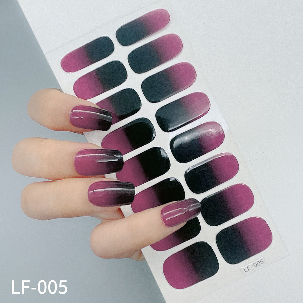 Full nail art sticker sheet with solid colors and decorative manicure patterns - Product view 19