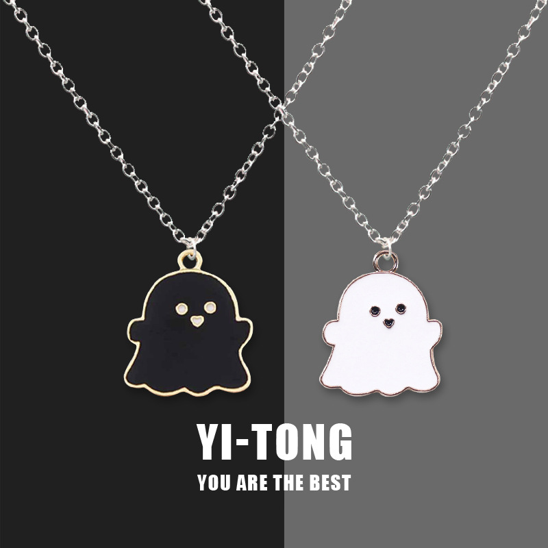 Ghost pendant necklace with cross-style chain - Main product view