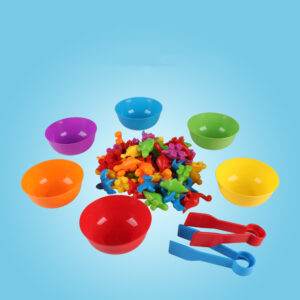 Dinosaur counting educational toy set with cards and wooden dice - Main product view