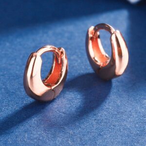 Rose gold geometric circular copper earrings - Main product view