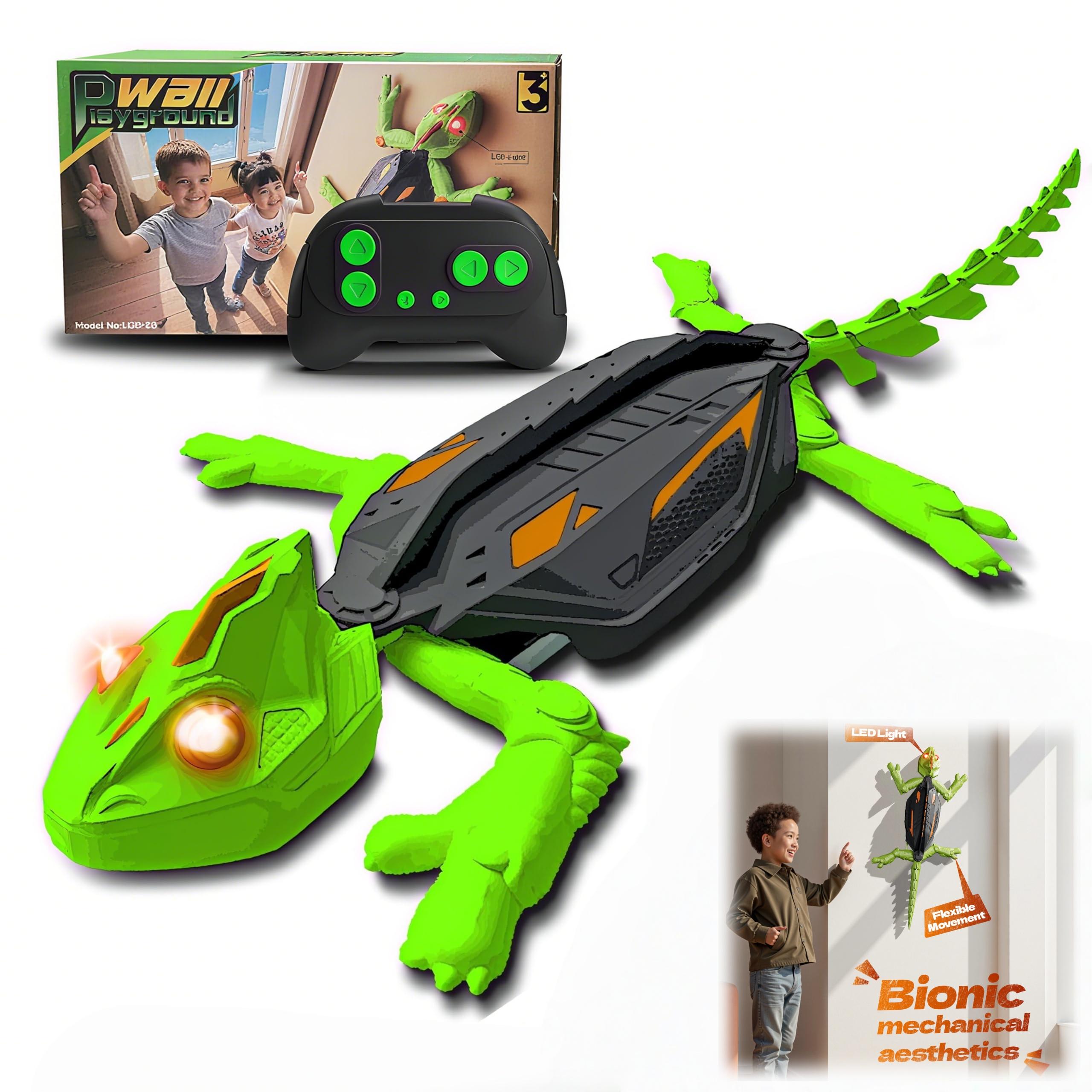 Realistic green and blue wall-climbing gecko toy - Main product view