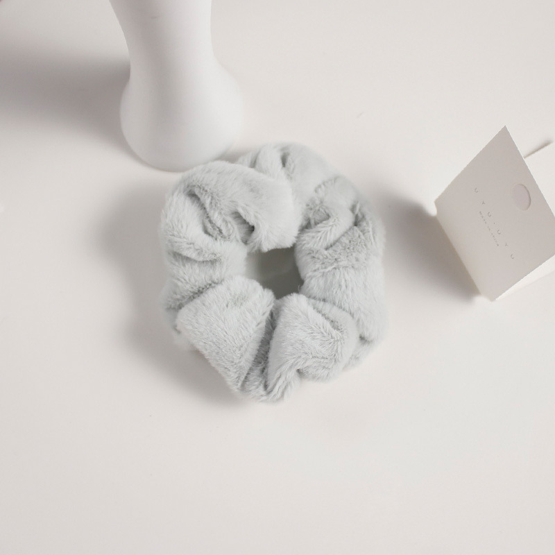 Cute plush large intestine-inspired fabric hair tie in assorted colors - Grey blue
