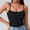 Women's solid color rib-knit halter crop top in white - Main product view