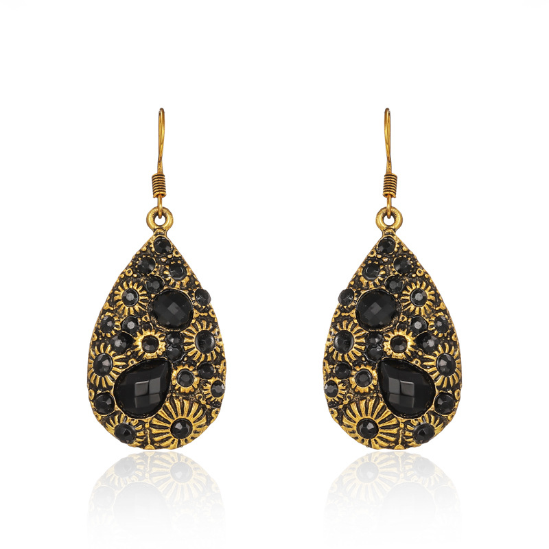 Retro colorful electroplated water-drop earrings - Product view 9