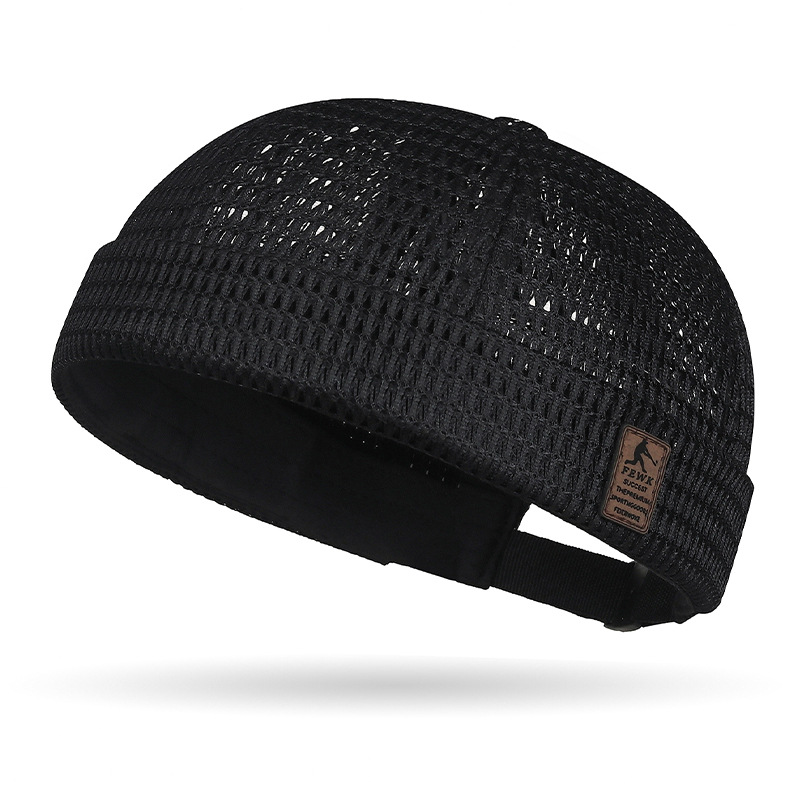 Women’s adjustable large-grid mesh sun hat in a neutral color - Product view 1