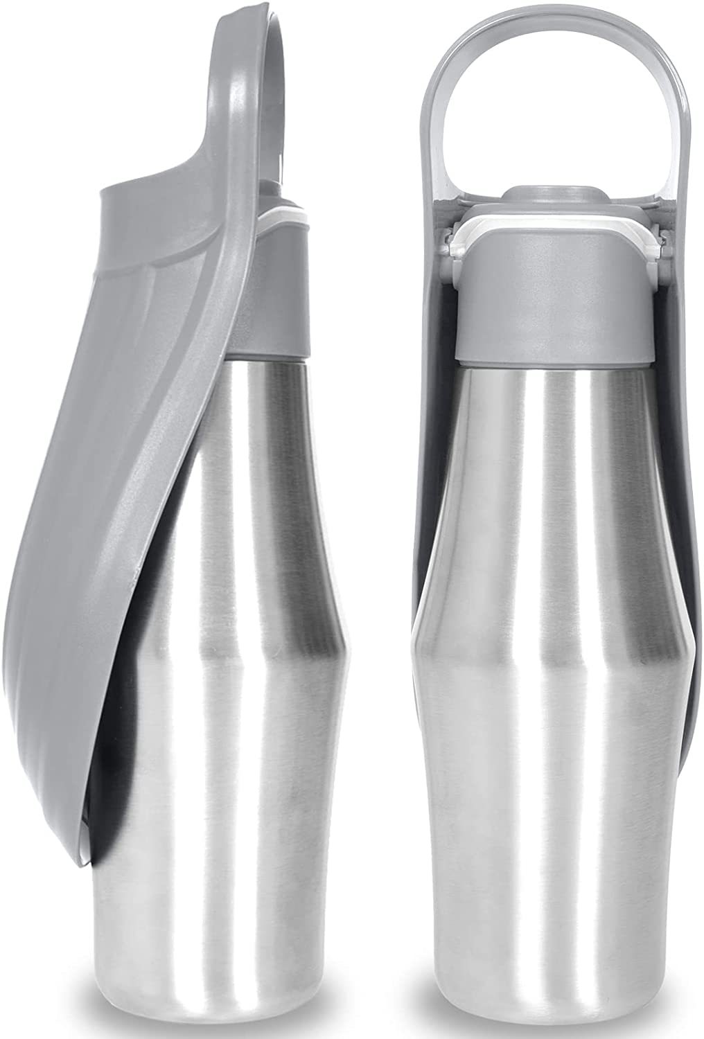 750ml stainless steel pet water bottle with foldable BPA-free silicone bowl - Product view 3