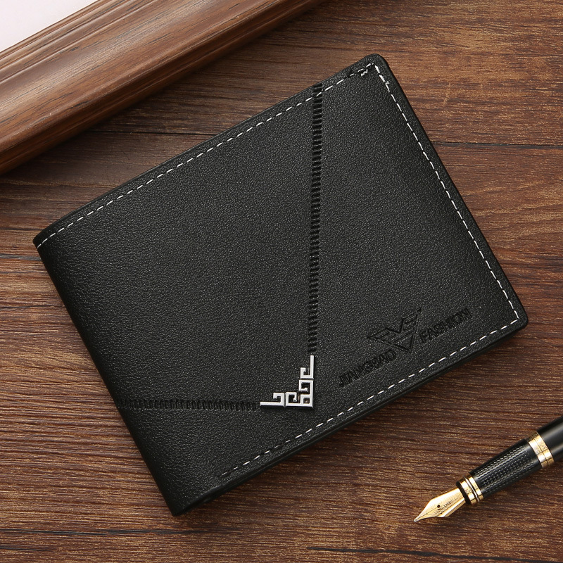 Men's PU leather multi-card wallet with geometric printed pattern - Product view 6