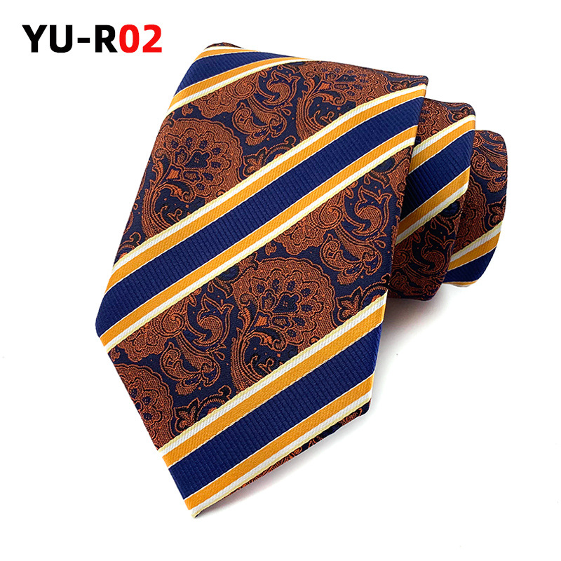Men’s polyester jacquard tie with geometric arrow-shaped pattern - Product view 10