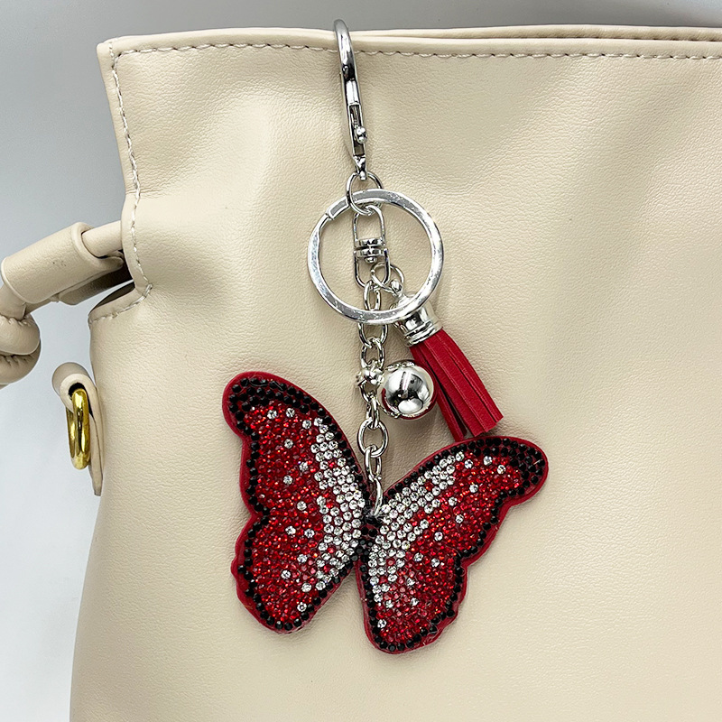 Butterfly tassel keychain and bag charm in a selected color - Product view 12