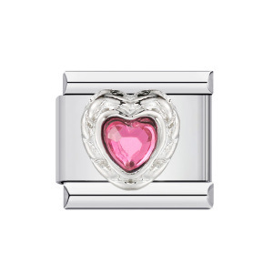 Heart-themed ornamental stone module for DIY bracelet making - Product view 1