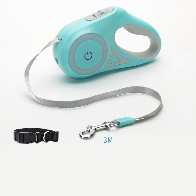 Retractable dog leash with one-hand brake and optional collar - Product view 4