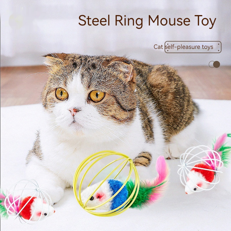 Cat Self-Hi Toy Cage Mouse Painted Lacquer Wire Nibbling Toy - Main product view