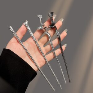 Chinese-style alloy hairpin for women's fall updo in spiral and straight-bar designs - Main product view