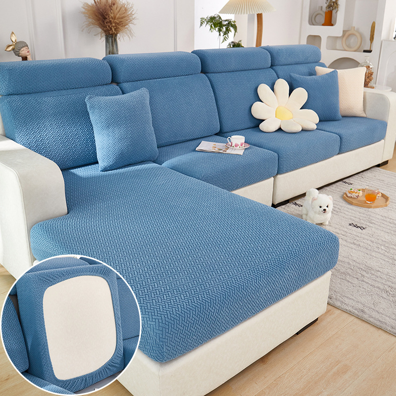 Solid-color knitted elastic sofa cushion cover - Product view 10