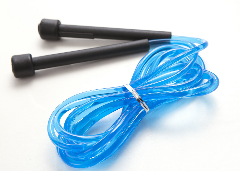 PVC skipping rope with colored handles - Blue