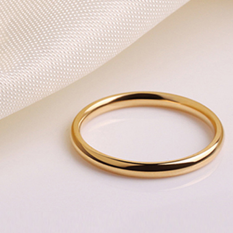 Smooth geometric titanium steel ring with solid-color finish - Product view 1