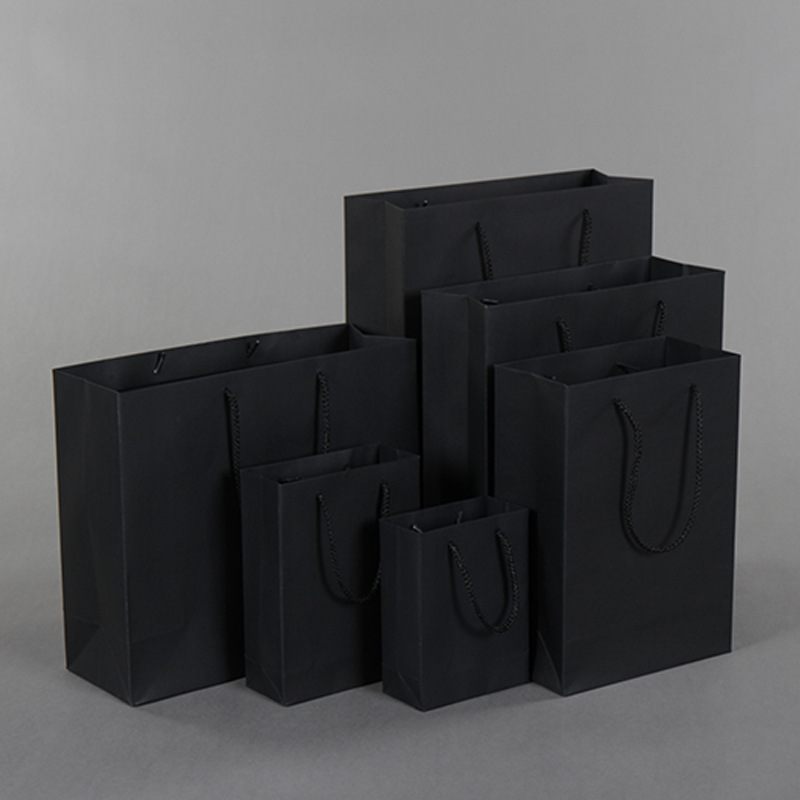 Black vertical card gift bag for general gift packaging - Main product view