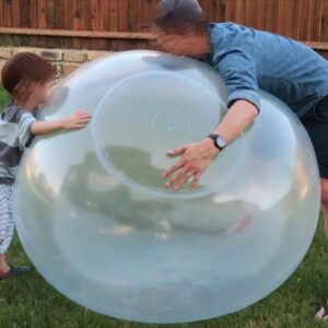Transparent colorful TPR bubble ball with air tube - Main product view