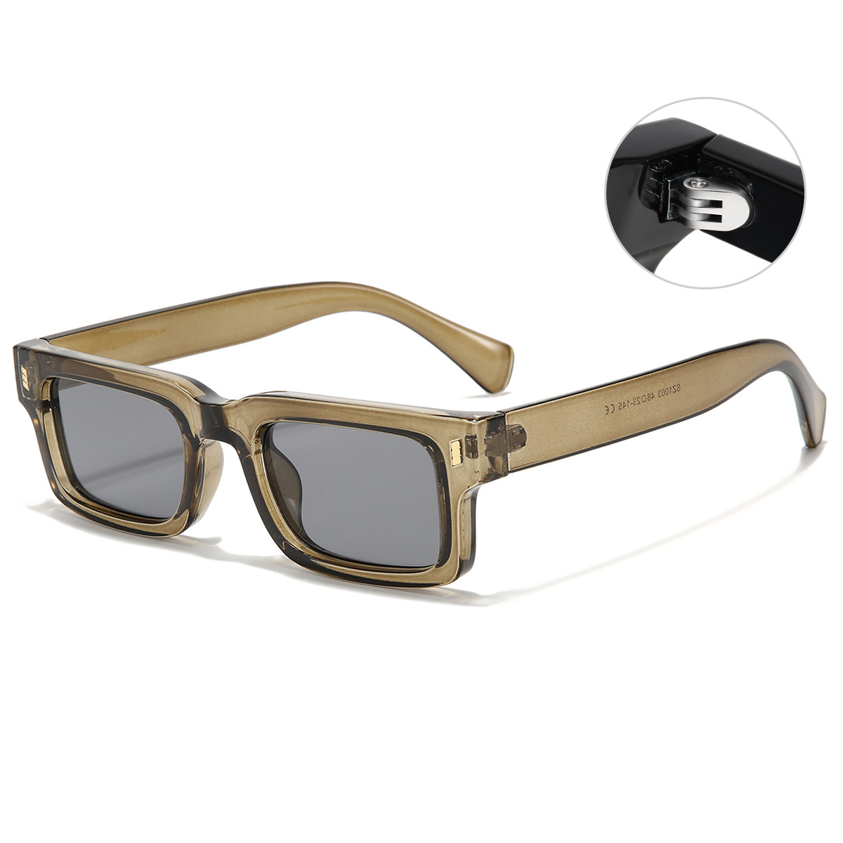 Men's retro rectangular sunglasses with a versatile fashion frame - Product view 7