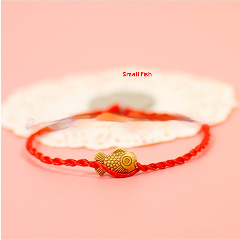 Red rope bracelet with decorative charm options - Product view 2