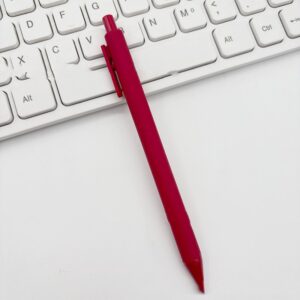 Retractable macaron color ballpoint pen with red ink and 1.0 mm bullet tip - Main product view