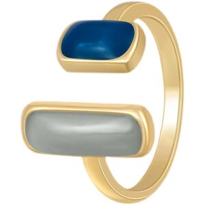 French retro geometric gold-tone index finger ring - Main product view