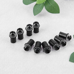 Black M5 motorcycle windscreen bolts, rubber well nuts, washers and Allen key kit - Main product view