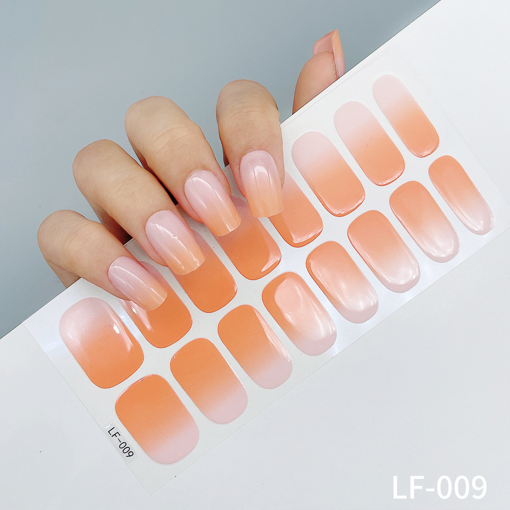 Full nail art sticker sheet with solid colors and decorative manicure patterns - Product view 13