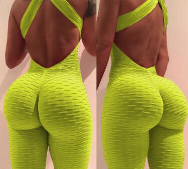 Women's full-length cross-back yoga jumpsuit bodysuit - Product view 8